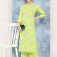 Janasya Women's Lemon Green Crepe Digital Printed Straight Casual Kurta Set | Swadesiicart