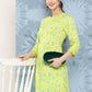 Janasya Women's Lemon Green Crepe Digital Printed Straight Casual Kurta Set | Swadesiicart