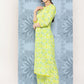 Janasya Women's Lemon Green Crepe Digital Printed Straight Casual Kurta Set | Swadesiicart