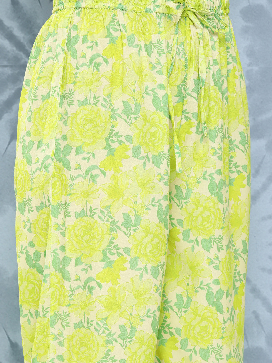 Janasya Women's Lemon Green Crepe Digital Printed Straight Casual Kurta Set | Swadesiicart