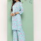 Janasya Women's Sky Blue Crepe Digital Printed Straight Casual Kurta Set - Swadesiicart