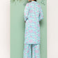 Janasya Women's Sky Blue Crepe Digital Printed Straight Casual Kurta Set - Swadesiicart