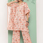 Janasya Women's Peach Crepe Digital Printed Kaftan Casual Kaftan Set | Swadesiicart