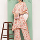 Janasya Women's Peach Crepe Digital Printed Kaftan Casual Kaftan Set | Swadesiicart