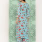 Janasya Women's Sky Blue Cotton Floral Printed Straight Casual Kurta Set | Swadesiicart