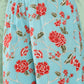 Janasya Women's Sky Blue Cotton Floral Printed Straight Casual Kurta Set | Swadesiicart