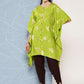 Janasya Women's Lime Green Rayon Foil Printed Kaftan Festive Kurta Set - Swadesiicart