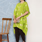 Janasya Women's Lime Green Rayon Foil Printed Kaftan Festive Kurta Set - Swadesiicart