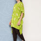 Janasya Women's Lime Green Rayon Foil Printed Kaftan Festive Kurta Set - Swadesiicart