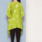 Janasya Women's Lime Green Rayon Foil Printed Kaftan Festive Kurta Set - Swadesiicart