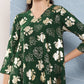Janasya Women's Bottle Green Crepe Foil Printed A-line Festive Short Kurta Set | Swadesiicart
