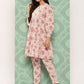 Janasya Women's White Cotton Botanical Printed Tiered Casual Kurta Set | Swadesiicart