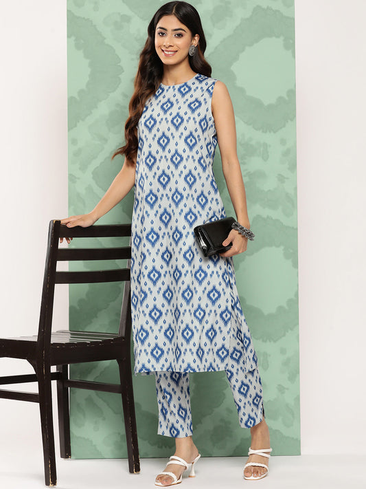 Janasya Women's Grey Crepe Digital Printed Straight Casual Kurta Set | Swadesiicart