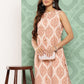 Janasya Women's Light Peach Crepe Digital Printed Straight Casual Kurta Set - Swadesiicart