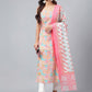 Janasya Women's Multicolor Cotton Floral Printed A-line Party Kurta Set | Swadesiicart