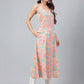 Janasya Women's Multicolor Cotton Floral Printed A-line Party Kurta Set | Swadesiicart