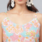 Janasya Women's Multicolor Cotton Floral Printed A-line Party Kurta Set | Swadesiicart