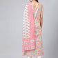 Janasya Women's Multicolor Cotton Floral Printed A-line Party Kurta Set | Swadesiicart