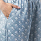 Janasya Women's Light Blue Cotton Floral Printed Straight Casual Kurta Set | Swadesiicart