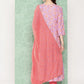 Janasya Women's Lavender Moss Digital Floral Printed Tiered Festive Kurta Set | Swadesiicart