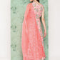 Janasya Women's Peach Moss Digital Floral Printed Flared Festive Kurta Set - Swadesiicart