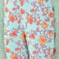 Janasya Women's Aqua Blue Moss Digital Floral Printed Gathered Festive Kurta Set | Swadesiicart