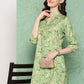 Janasya Women's Green Moss Digital Floral Printed Straight Casual Kurta Set | Swadesiicart