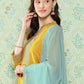 Janasya Women's Mustard Crepe Silk Solid Straight Festive Kurta Set | Swadesiicart