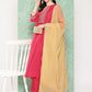 Janasya Women's Pink Crepe Silk Solid Straight Festive Kurta Set | Swadesiicart