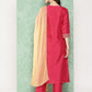 Janasya Women's Pink Crepe Silk Solid Straight Festive Kurta Set | Swadesiicart