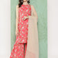 Janasya Women's Pink Moss Digital Floral Printed Straight Festive Kurta Set | Swadesiicart