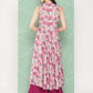Janasya Women's Multicolor Moss Digital Floral Printed Flared Festive Kurta Set | Swadesiicart