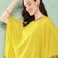 Janasya Women's Yellow Crepe Solid Crop Top Festive Top Set | Swadesiicart