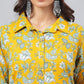 Janasya Women's Mustard Cotton Cambric Floral Printed Straight Casual Kurta Set | Swadesiicart