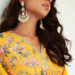 Janasya Yellow Georgette Digital Floral Printed Set | Swadesiicart