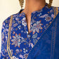 Janasya Dark Teal Blue Georgette Digital Floral Printed Set | Swadesiicart