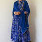 Janasya Dark Teal Blue Georgette Digital Floral Printed Set | Swadesiicart