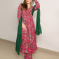 Janasya Pink Georgette Digital Floral Printed Set | Swadesiicart