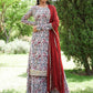 Janasya Beige Georgette Digital Floral Printed Set | Swadesiicart