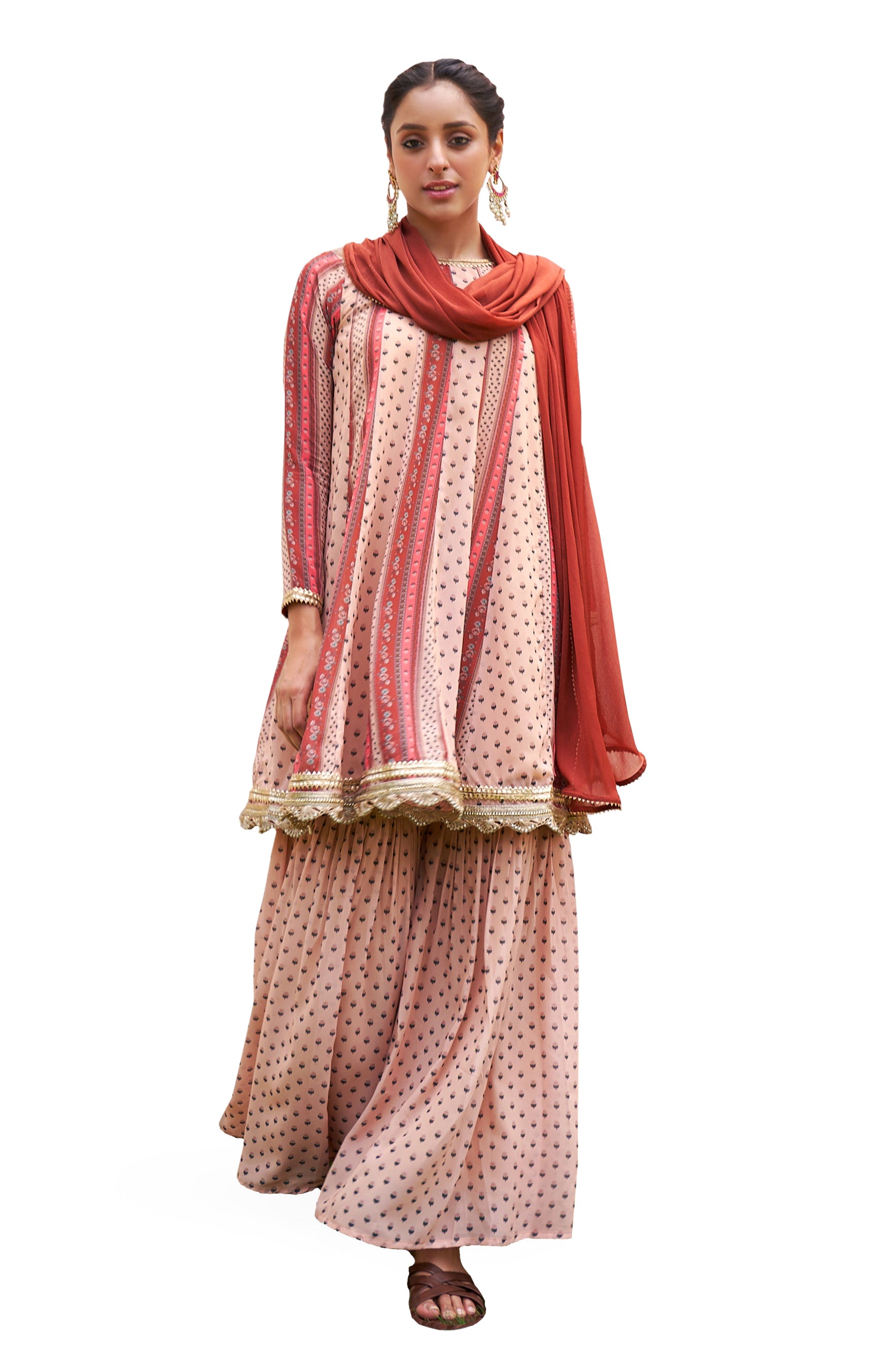 Janasya Multicolor Georgette Digital Floral Printed Set | Swadesiicart