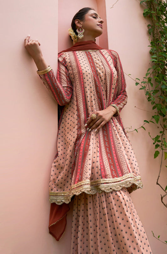 Janasya Multicolor Georgette Digital Floral Printed Set | Swadesiicart