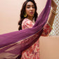 Janasya Peach Georgette Digital Floral Printed Set | Swadesiicart