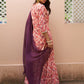 Janasya Peach Georgette Digital Floral Printed Set | Swadesiicart