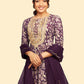 Janasya Violet Cotton Floral Printed Set | Swadesiicart