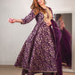Janasya Violet Cotton Floral Printed Set | Swadesiicart