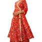 Janasya Red Cotton Floral Printed Set | Swadesiicart