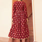 Janasya Women's Maroon Brocade Woven Design Festive Crop Top Set - Swadesiicart