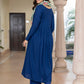 Janasya Women's Blue Rayon Solid Festive Gathered Kurta Set | Swadesiicart