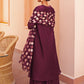 Janasya Women's Purple Chanderi Embellished Festive A-line Kurta Set | Swadesiicart