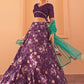 Janasya Purple Georgette Digital Floral Printed Festive Lehenga Choli | Swadesiicart